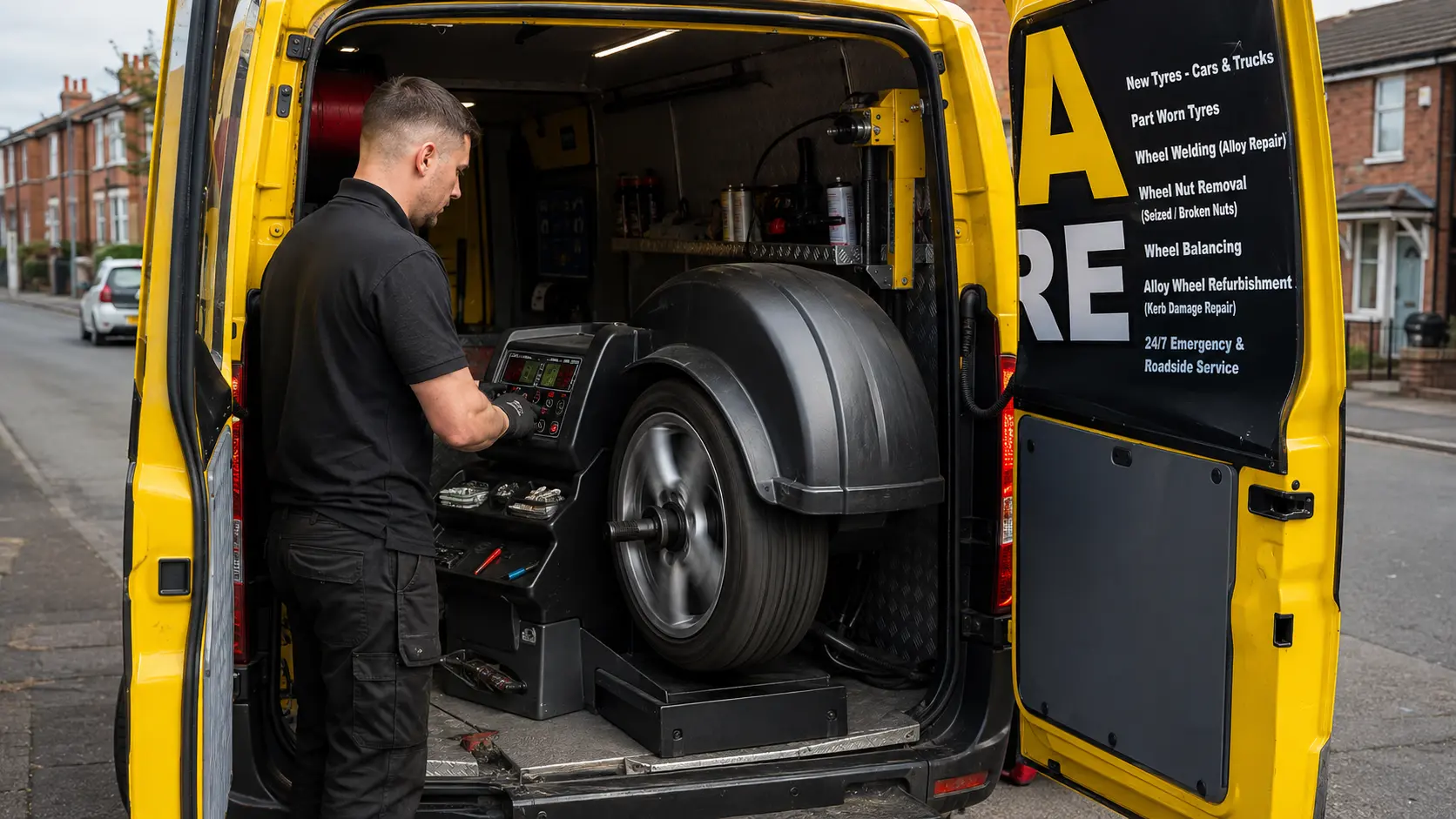 Professional mobile wheel balancing service in Stockport