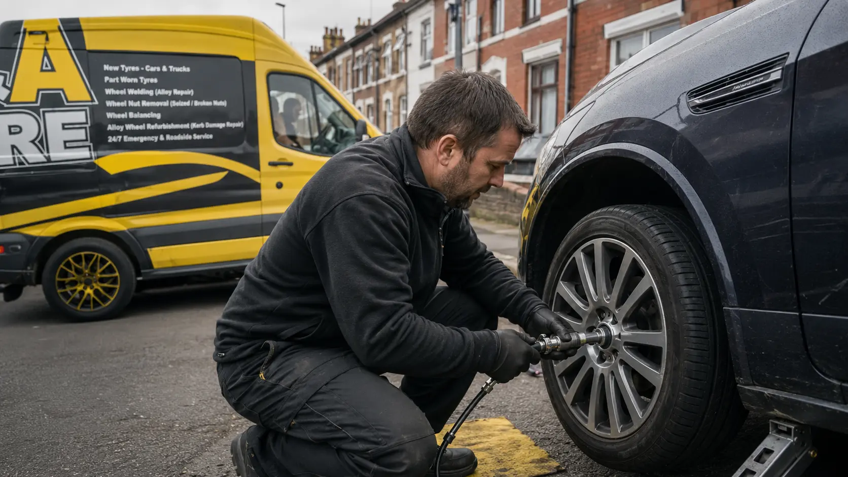 Seized and broken wheel nut removal in Stockport